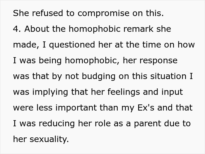 Text discussing a woman's role as a parent and the dynamics in naming her partner's baby.