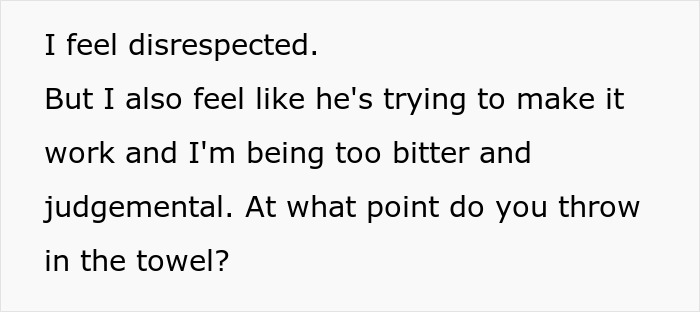 Text discussing feelings and decisions by a couple regarding children and making life choices.