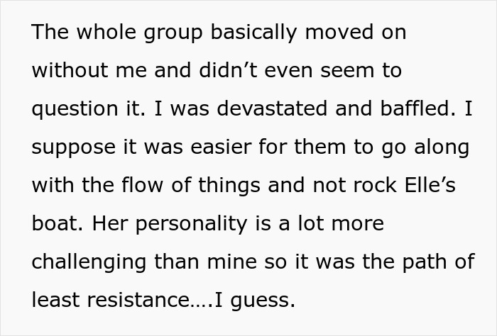 Text discussing group dynamic and feelings of exclusion after a guy decides to marry ex-girlfriend's cousin. Text discussing group dynamic and feelings of exclusion after a guy decides to marry ex-girlfriend's cousin.
