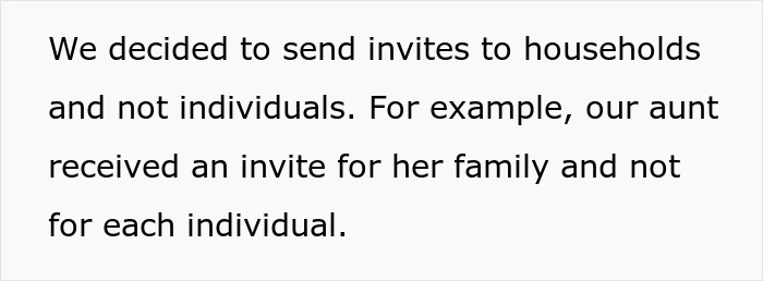 Text saying invites were sent per household, not individually.