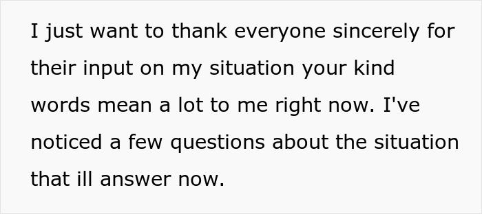 Text post from a woman thanking people for their input on her situation regarding her partner&rsquo;s baby.