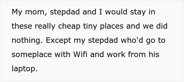 Text about a stepdad working remotely while family stays in small places, focusing on parent-stepfamily dynamics. Text about a stepdad working remotely while family stays in small places, focusing on parent-stepfamily dynamics.