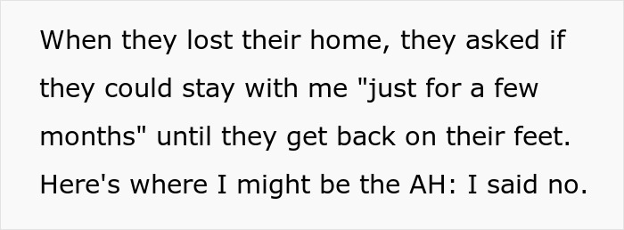 Text excerpt about a man losing his house and being denied by his brother to move in with his family. Text excerpt about a man losing his house and being denied by his brother to move in with his family.