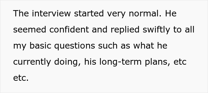 Interview text showing confident candidate answers, later revealed to involve AI. Interview text showing confident candidate answers, later revealed to involve AI.