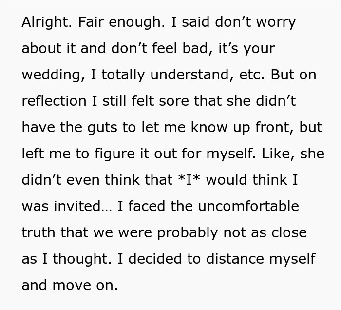 Friendship Falls Apart After Bride Doesn't Invite Close Friends To Wedding And Hides The Truth