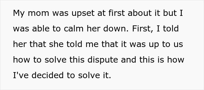 Text about a woman explaining how she calmed her mom during a dispute with her stepdad. Text about a woman explaining how she calmed her mom during a dispute with her stepdad.