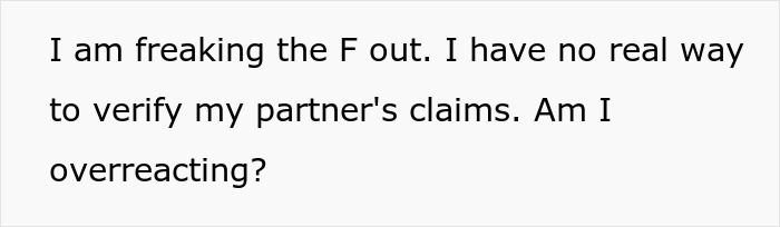 Text image discussing trust issues in relationships and feelings of overreacting.