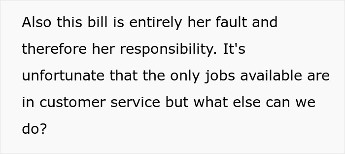 Text from image discussing responsibility and jobs in customer service.