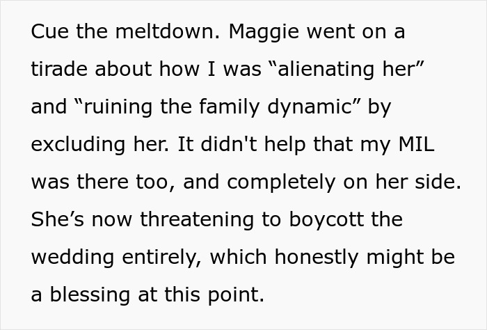 Text description about a vegan's meltdown over wedding menu changes and family dynamics.