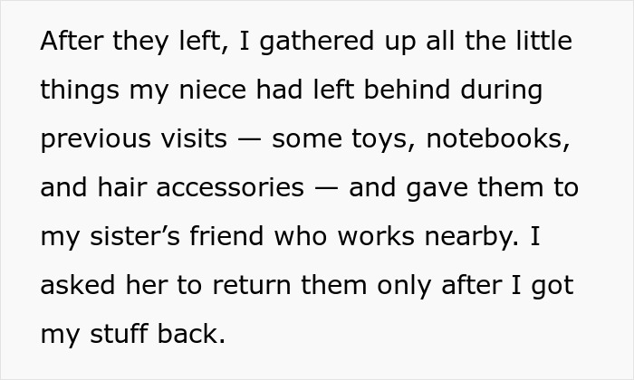 ALT text: Aunt keeps niece&rsquo;s toys until she returns stolen trinkets, flipping the script on the sticky-fingered child.