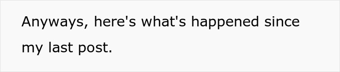 Image showing text about updates since the last post, related to sister-in-law's close calls. Image showing text about updates since the last post, related to sister-in-law's close calls.