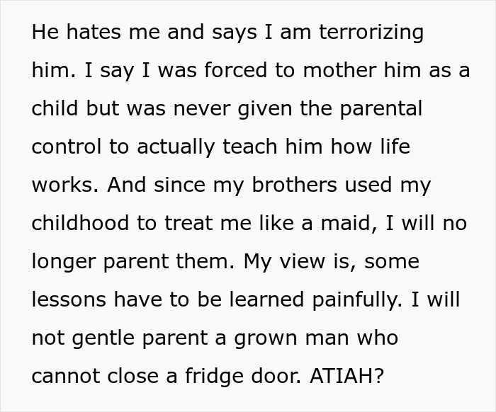 Text about a woman refusing to care for her messy brother, highlighting sibling conflict and life lessons. Text about a woman refusing to care for her messy brother, highlighting sibling conflict and life lessons.