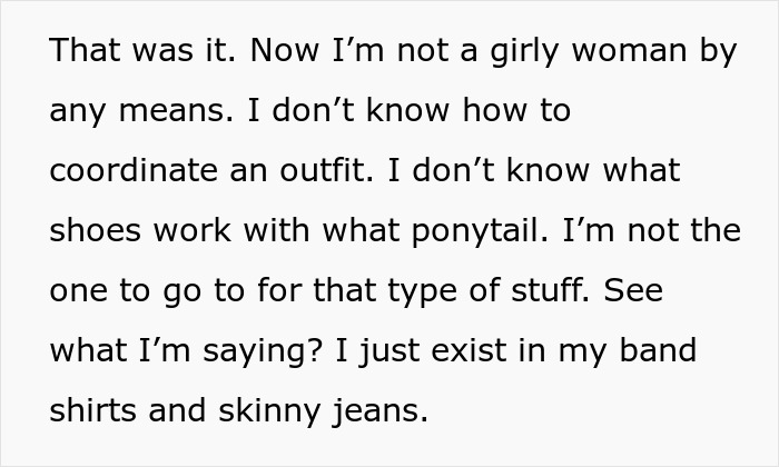 Text excerpt showing a personal confession about style and identity, reflecting friend regret and best friend confession themes. Text excerpt showing a personal confession about style and identity, reflecting friend regret and best friend confession themes.