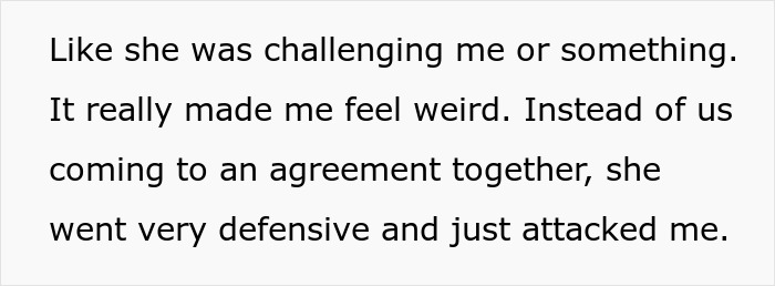 Text describing conflict over hygiene, with emphasis on smelling after not showering for days. Text describing conflict over hygiene, with emphasis on smelling after not showering for days.