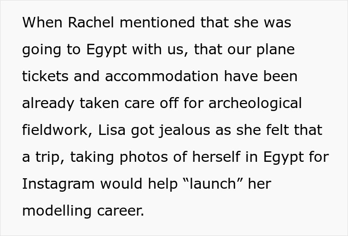 Text about a mother trying to take her influencer daughter to Egypt for Instagram photos. Text about a mother trying to take her influencer daughter to Egypt for Instagram photos.