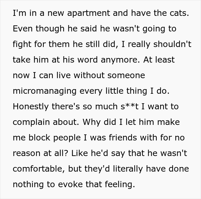 Text discussing life changes and reflection after ending a gay marriage. Text discussing life changes and reflection after ending a gay marriage.