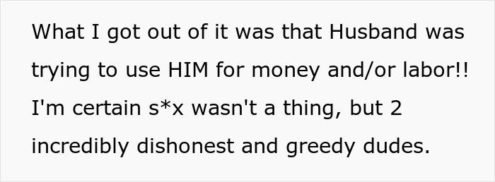 Reddit post text discussing husband, money, and deception in relationships.