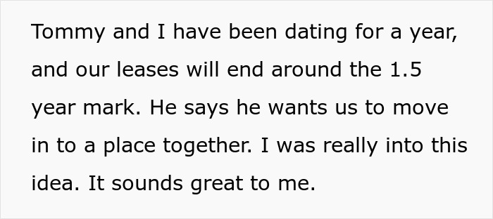 Text about a couple's future plans and moving in together amidst a discussion on choosing religion.