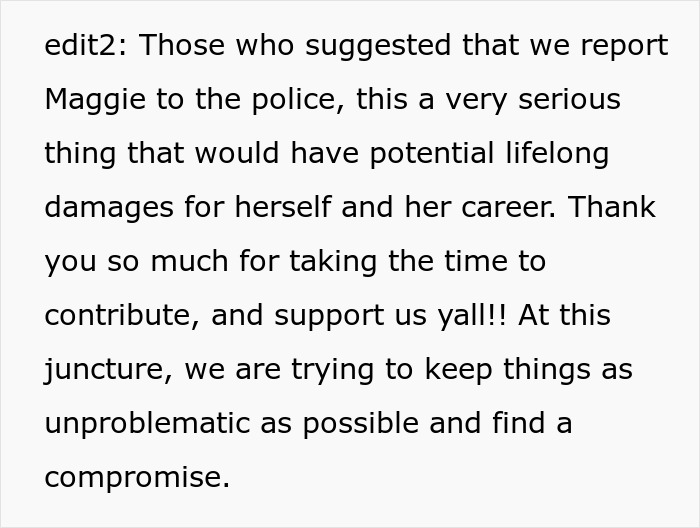 Text about resolving issues related to vegan wedding menu and finding a compromise.