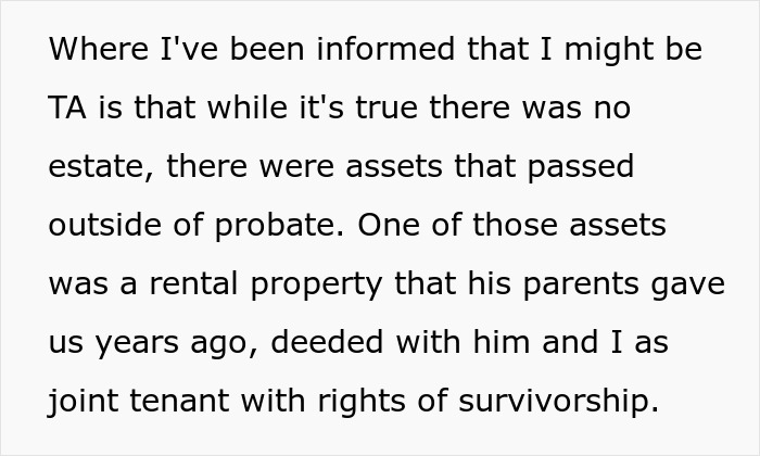 Text describing probate assets in estate context.