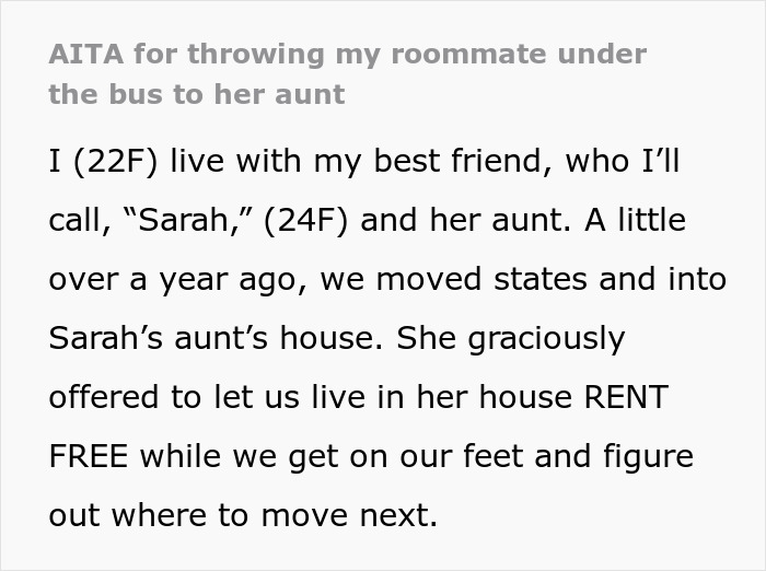 Text discussing best friend and challenging living situation with aunt.