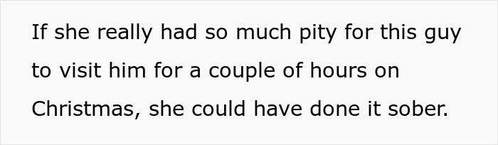 Text discusses a woman's choice to visit someone intoxicated and suggests sobriety was an option.