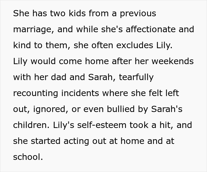 10YO feels unwanted at dad's house, leading to low self-esteem and acting out due to exclusion by stepfamily. 10YO feels unwanted at dad's house, leading to low self-esteem and acting out due to exclusion by stepfamily.