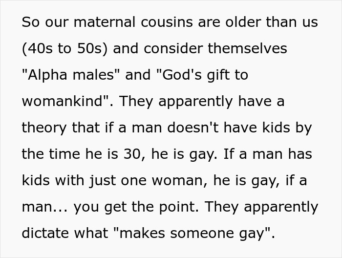 Text describes outdated beliefs of older men on fatherhood and masculinity.