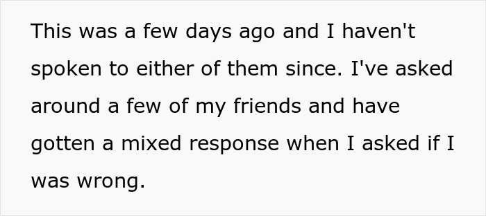 Text about a woman calling her partner&rsquo;s baby hers, and asking friends if she was wrong. Mixed responses mentioned.