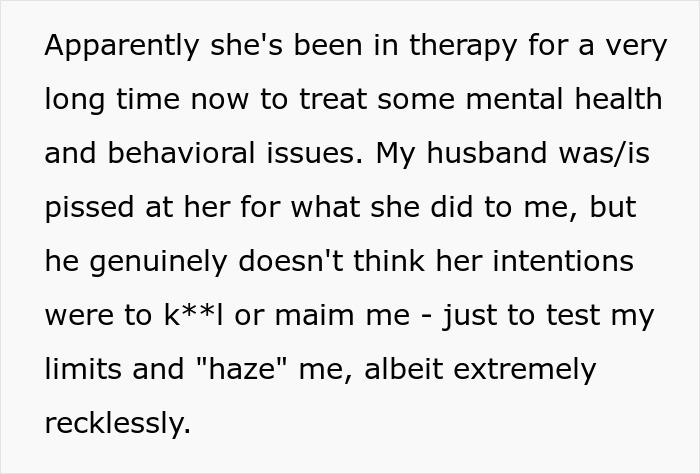 Text about sister-in-law's reckless behavior and therapy for behavioral issues. Text about sister-in-law's reckless behavior and therapy for behavioral issues.