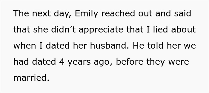 Text message exchange about dating neighbor's husband revealed misunderstandings.