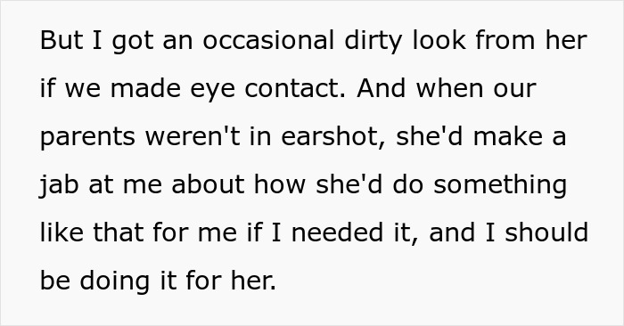 Text exchange about sibling refusing to drive a drunk sister, mentioning guilt and family expectations.