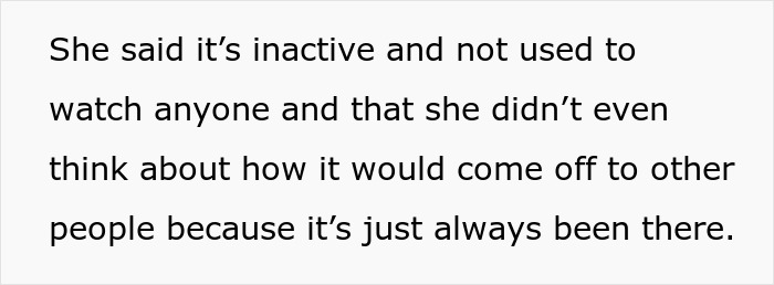 Text excerpt about a mother concerned with a camera found in sleepover room. Text excerpt about a mother concerned with a camera found in sleepover room.