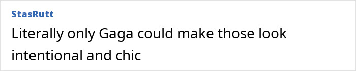 Comment praising Gaga's style in Balenciaga's pantaboots outfit.