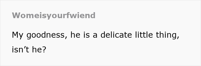 Comment from Womeisyourfwiend about Morgan Wallen on SNL, saying, "My goodness, he is a delicate little thing, isn&rsquo;t he?