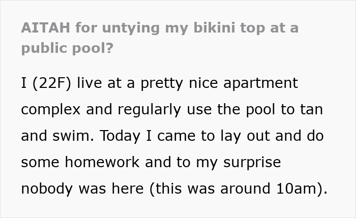 Mom Ignores 49 Empty Chairs, Sits Next To Tanning Woman And Immediately Starts A Moral Crusade Mom Ignores 49 Empty Chairs, Sits Next To Tanning Woman And Immediately Starts A Moral Crusade