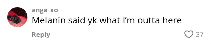 Comment on melanin loss in a post by a Black woman with cancer, showing 37 likes.