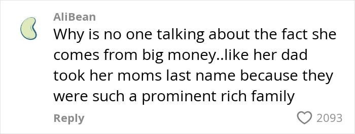 Comment discussing family background amid Blake Lively red carpet buzz.