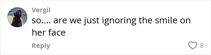 Comment discussing a smile related to Blake Lively's red carpet incident, with eight likes visible.