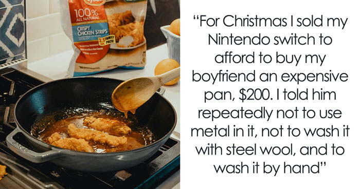 Clueless Guy Ruins $200 Pan That His GF Sold A Gaming Console To Get Him, She’s Devastated