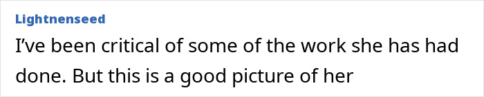 A comment by Lightnenseed complimenting Madonna's smooth face in a new photo.