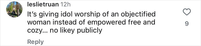 Instagram comment criticizing Kim Kardashian&rsquo;s Times Square bikini doll.