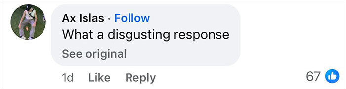 Comment reading "What a disgusting response" with 67 likes, related to Zoe Salda&ntilde;a's apology controversy.