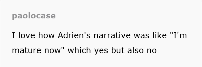 Text from paolocase commenting on Adrien's narrative and maturity during Oscars speech.