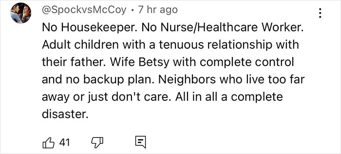 Text discussing complications faced by Gene Hackman and Betsy due to family and community dynamics.