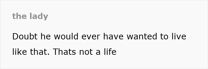 Text commentary on Michael Schumacher's condition expressing sadness over his current life situation.