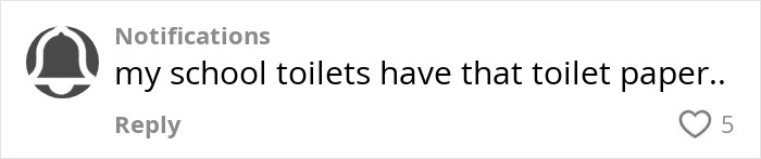 Comment about school toilets and hidden needle marks in public restroom toilet paper.