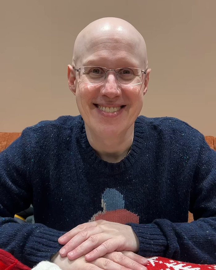 Matt Lucas with glasses sitting. Matt Lucas with glasses sitting.