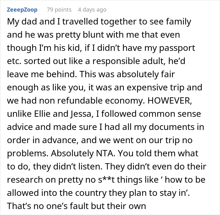 Text post about a woman not reimbursed for a trip, discussing travel responsibility and fairness among friends. Text post about a woman not reimbursed for a trip, discussing travel responsibility and fairness among friends.