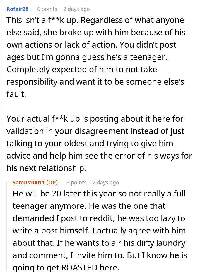 Dating Advice To Younger Son Accidentally Leads To Eldest’s Breakup As The GF Realized Her Worth Dating Advice To Younger Son Accidentally Leads To Eldest’s Breakup As The GF Realized Her Worth